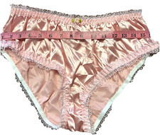 Vtg Second Skin Satin Panties Sz Small Sissy Wet Look Pink