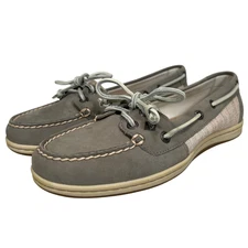 Sperry Women's Firesfish Leather Boat Shoe Gray Size US 7.5