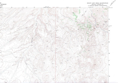 Mount Airy Mesa, Nevada 1969 Vintage USGS Topo Map 7.5 Quadrangle Topographic