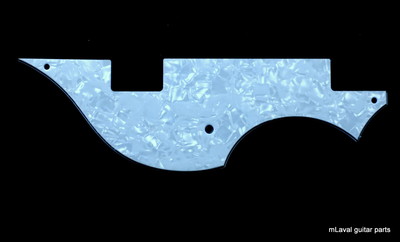 (G05) Custom Guitar pickguard fits HOFNER Bass ,Left-handed ,4ply white pearl