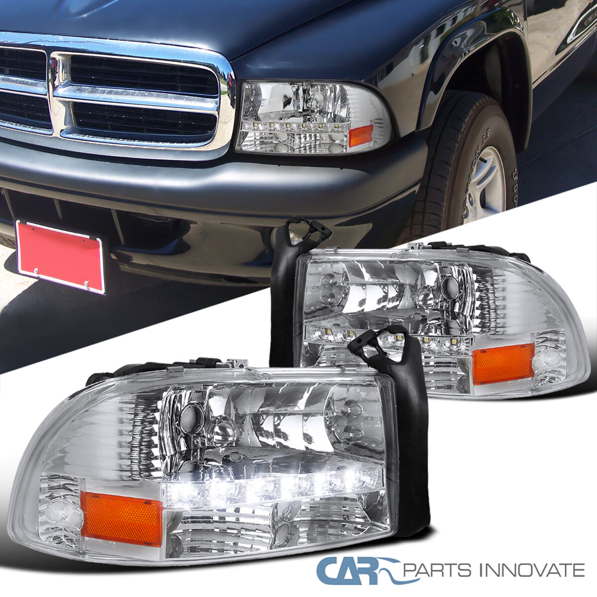 Fits Dodge 97-04 Dakota 98-03 Durango Pickup Headlights SMD LED Strip ...