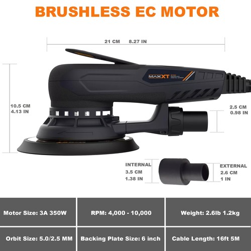 Electric Brushless Orbital Sander with Two Backing plates for Woodworking - Picture 7 of 10