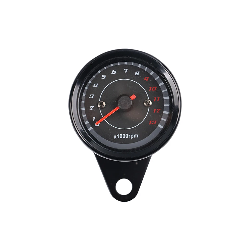 Black 12V Motorcycle Gauge Dual Odometer KMH Speedometer LED Backlight Signal  - Image 4 of 4