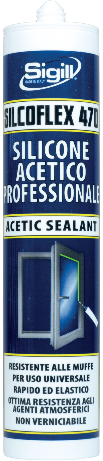 SILICONE ACETICO RAL 1013 BIANCO PERLA SILCOFLEX 470