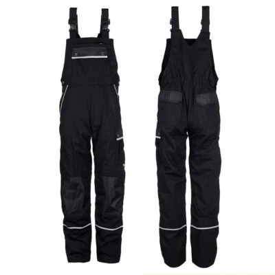 TMG Herren Latzhose Arbeitshose Arbeitskleidung 320g/m² schwarz (Gr.42-60)