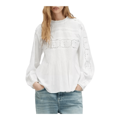 L&#39;Appartement DEUXIEME CLASSE - St.cecilia レタスBLOUSE Floret Lace Blouse with Cape | Metamorphose temps de fille