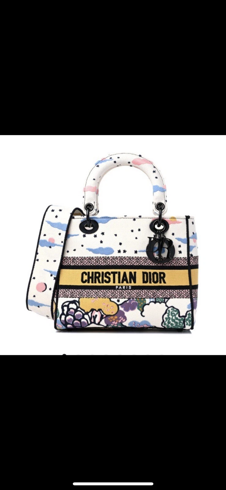 Sac moyen brodé Dior Lady D Lite