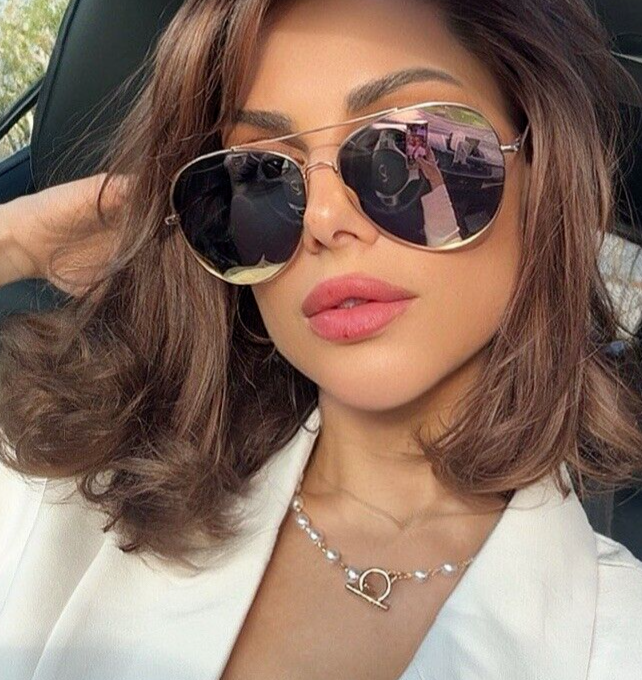 ROSE GOLD Pink Flat Lens PILOT Flat Lens Women Sunglasses Style