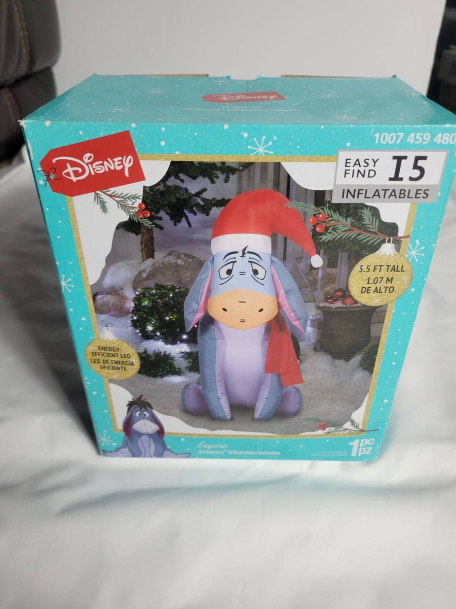 Disney Gemmy Eeyore Airblown Christmas Wearing Santa Hat Scarf  Inflatable