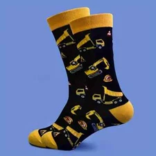 NEW Excavator/Digger/Truck/Hard Hat Novelty Construction Socks UK 6-10 Gift UK