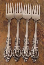 Oneida Pembrooke Renoir Set of 4 Salad Forks SSS Stainless Flatware Lot K