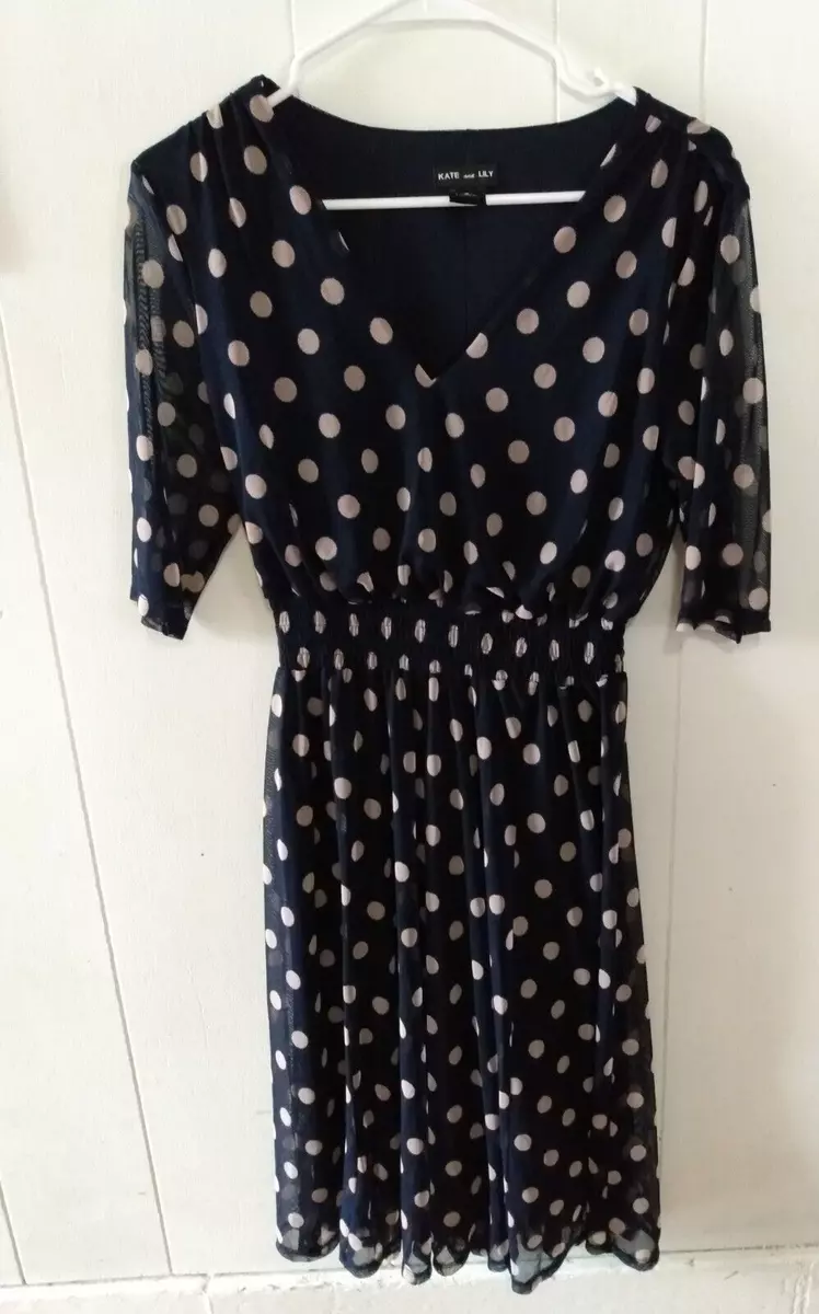 Womens navy top polka dot dress