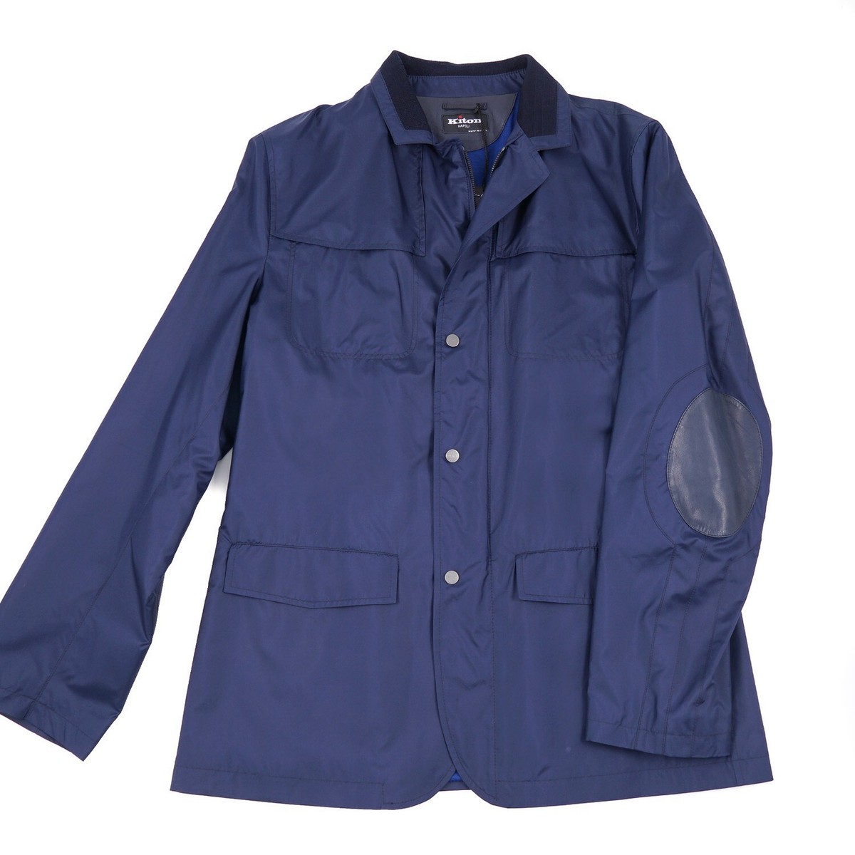 Kiton Trim-Fit Lightweight Silk Field Jacket with Cashmere