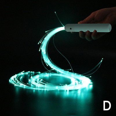 RGB-LED-Glasfaser-Peitsche, 360° drehbar, hell leuchtend, Rave-Flow-Tanzpar HT
