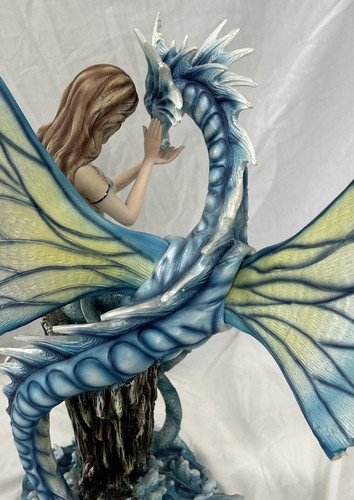 Ebros Large Nautical Blue Mermaid Feeding Leviathan Ocean Dragon Fairy Statue - Picture 12 of 16