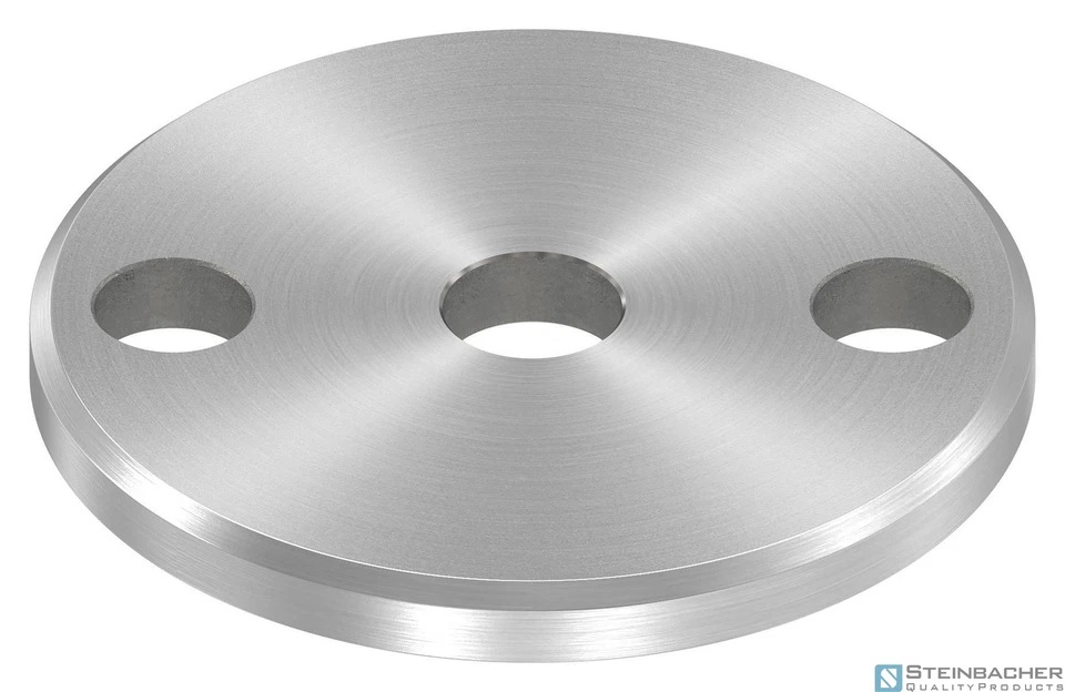 STEINBACHER© Plaque d'ancrage en acier inoxydable, Ø70x6mm, avec polissage rond et chanfrein,