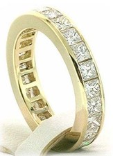 2.64 carat PRINCESS CUT DIAMOND Ring Eternity Band, 14K Yellow Gold I VVS/VS