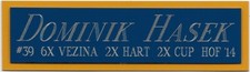 DOMINIK HASEK BUFFALO SABRES NAMEPLATE FOR YOUR AUTOGRAPHED Signed HOCKEY JERSEY
