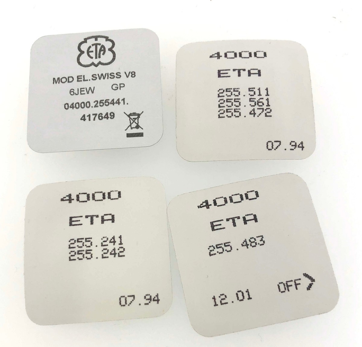 置物 ETA Circuit board ETA 255.241 255.472 255.441 255.481 255.483 255.511