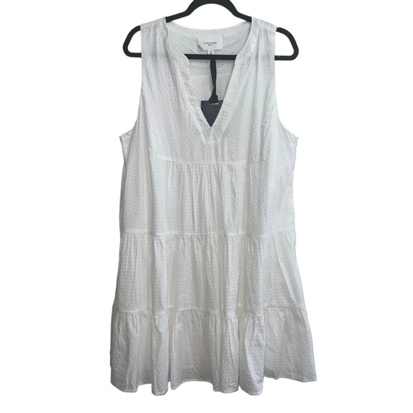 Abito senza maniche Pomander Place Kenzo Swiss Dot bianco nuovo con etichette TAGLIA XL