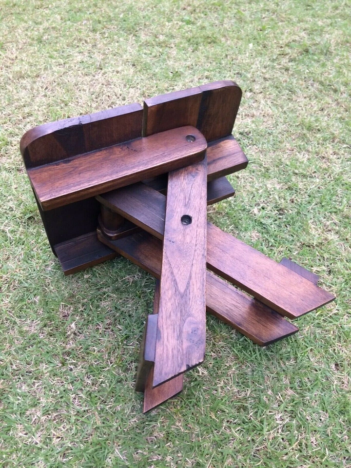 Wooden Foldable Chair Teak Wood Stool Camping Chair - Image 3 of 4