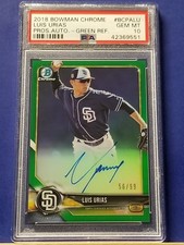 Luis Urias - 2018 Bowman Chrome Autograph Green Refractor   PSA 10   #56/99