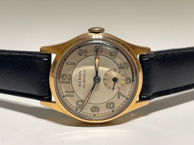 Montre Vintage HERMA Plaquée Or - Mouvement Mécanique Manuel - Années 1950 - Fonctionne Parfaitement