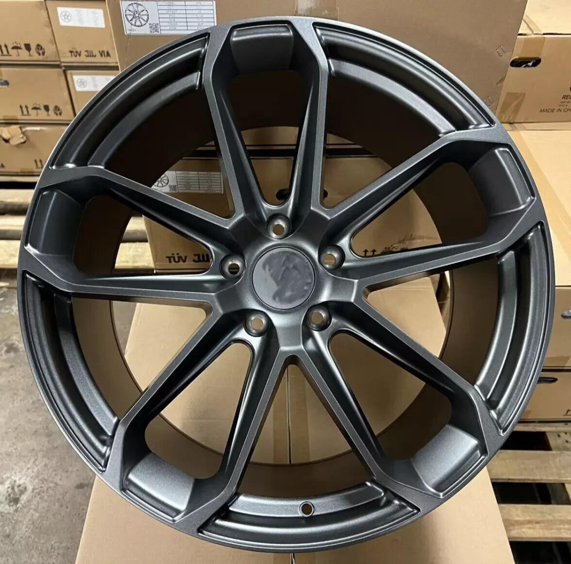 22x10 Wheels Satin Gunmetal For Porsche Cayenne Audi Q7 5x130 22