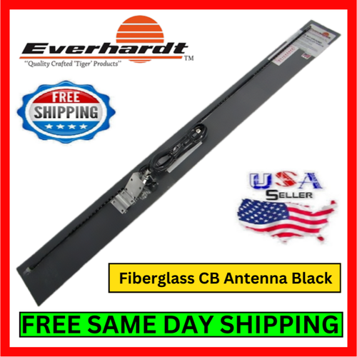 CB Antenna Fiberglass 25W Black No-Ground NOAA Cable & Coax Kit For Base Station - Picture 1 of 7