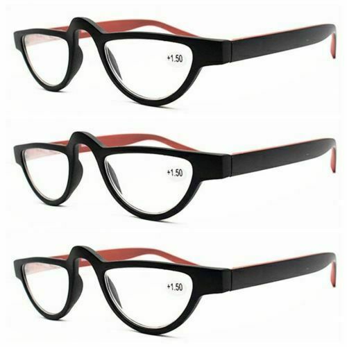 3 PACK Half Moon Reading Glasses Classic Retro Mens Womens Readers +1.0~3.5 B - Picture 4 of 20
