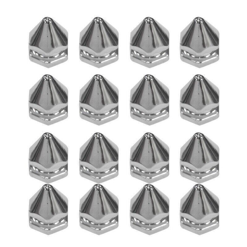 12x 3D Spike Studs Chrome Plated ABS Plastic Trim Decal Adhesive Backing