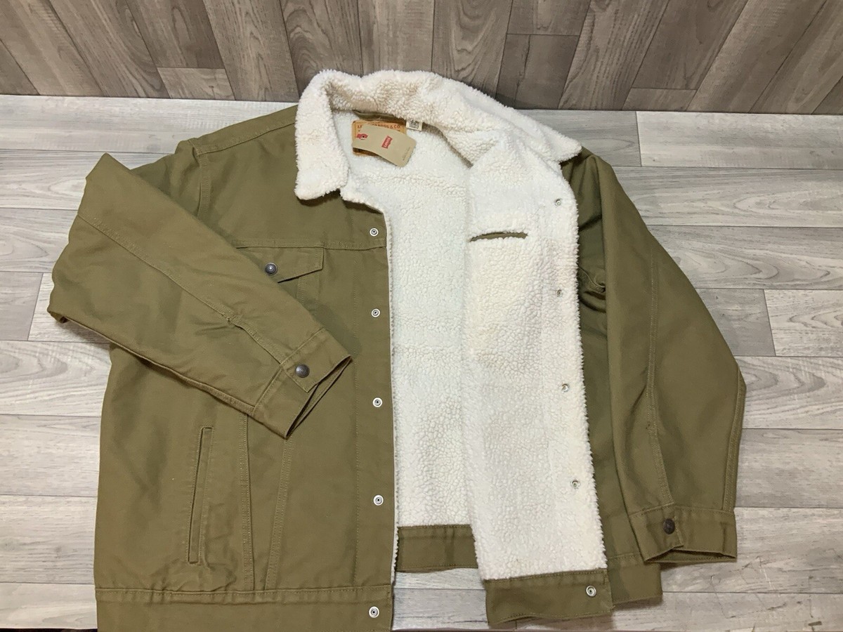Levi's Sherpa Trucker Levi's Olive Denim Jacket Levi's