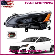 Full LED Headlight Lamp Assembly Left Driver Black For Nissan Altima 2023 2024