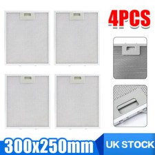 4* Grease Filters fits RANGEMASTER Cooker Hood Metal 300x250mm Silver Filter UK
