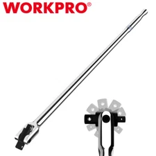 WORKPRO Dual Drive Breaker Bar 3/8" 1/2" Drive Heavy Duty Breaker Bar 24" Length