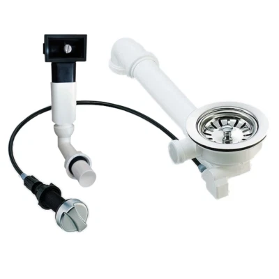 KEENBERK Ablauf-Set Küchenspülen Drehexcenter 3 1/2 Zoll / 114 mm Siebkorbventil Überlauf