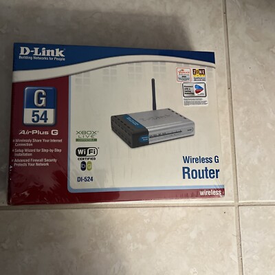 NIB D-Link G54 Air Plus G, DI-524 Wireless G Router  New 7.17