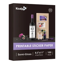Lot Koala Semi-Gloss Sticker Paper for Inkjet Laser Printer White Photo Sticker
