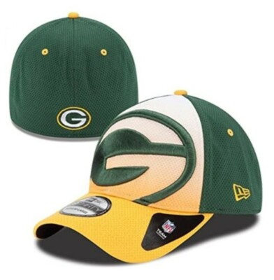 New Era Green Bay Packers Flex Fit Size Small/Medium Hat Cap - Team Colors