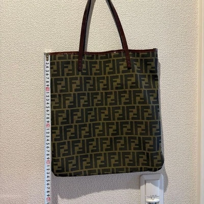 Sac fourre-tout Fendi Zucca en toile marron monogramme poignées en cuir... - Photo 1/4