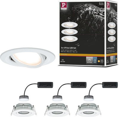 Paulmann 936.82 Einbauleuchte LED Nova plus Rund 3X6,8W Weiß Matt Schwenkbar Dim