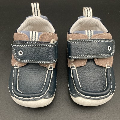 Clarks Kids First Shoes-Blue Brown White -Size 3F - 18.5M - NWOT