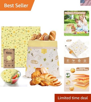 Elegant Beeswax Bread Bags & Wraps Set - Sustainable Food Storage Solutions