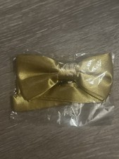 Boys Gold Satin Pre-Tied Bow Tie Adjustable Neck Strap Formal Wedding New