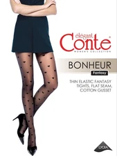 Conte TIGHTS Bonheur Fashion Fantasy Sexy Cute Evening Hearts Pattern PANTYHOSE