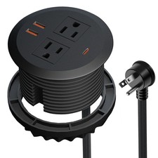 3 Inch Desktop Power Grommet,65W GaN USB C Fast Charging Station,3-USB Port,F...