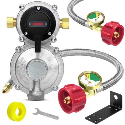 MEFUN RV Propane 2-Stage Auto Changeover LP Propane Gas Regulator with Two 18...
