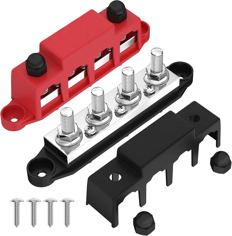 Heavy Duty 400A Bus Bar Terminal Block - Safe Wiring Solution for Car and Boat - Image 3 of 4