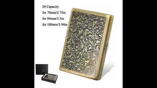 Retro Metall Zigarettenetui King Size für 100mm Tabakdose 20 Fassungsvermögen Vintage - Video 1 von 1