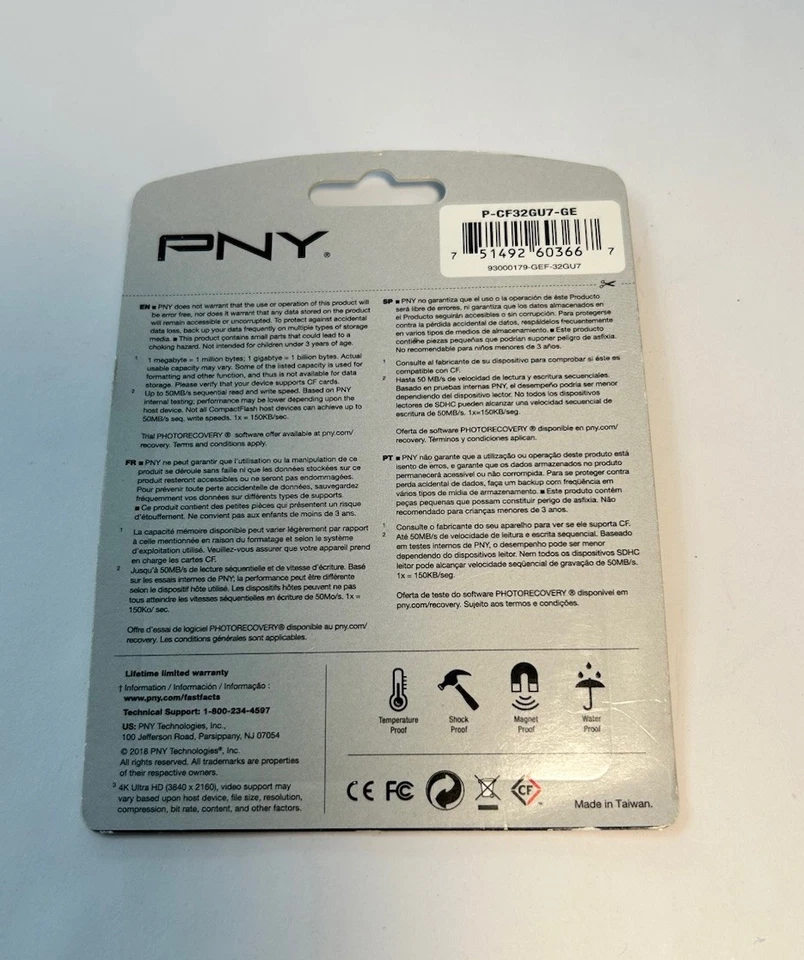 PNY 32gb High Performance Compact Flash Card 4K Video UDMA 7 - Image 2 of 2